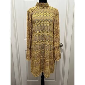 Free People Lace Dress Mustard Yellow Size M